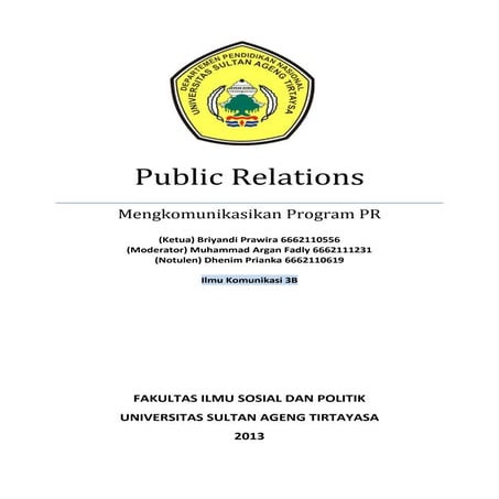 Mengkomunikasikan Program PR