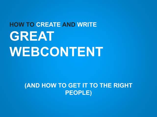 Workshop Content and Social Media Strategy