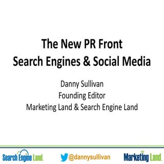 New Face of PR: Search Engines & So...