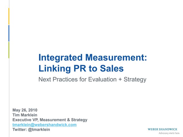 Integrated Measurement: Linking PR ...
