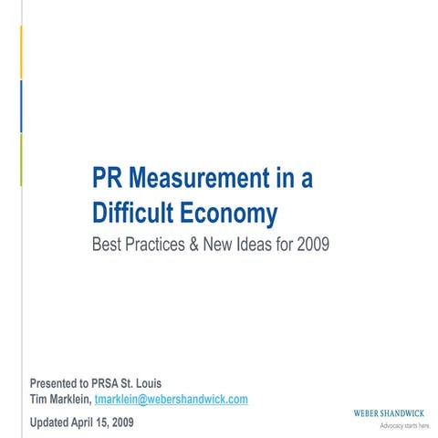 Best Practices & New Ideas in PR Measurement