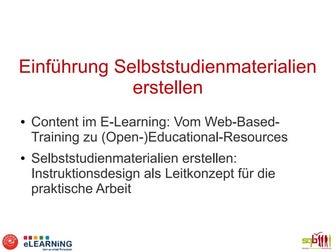 Einführung: Selbststudienmaterialien erstellen
