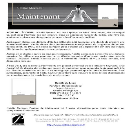 Présentation "Maintenant", Natalie Mecteau