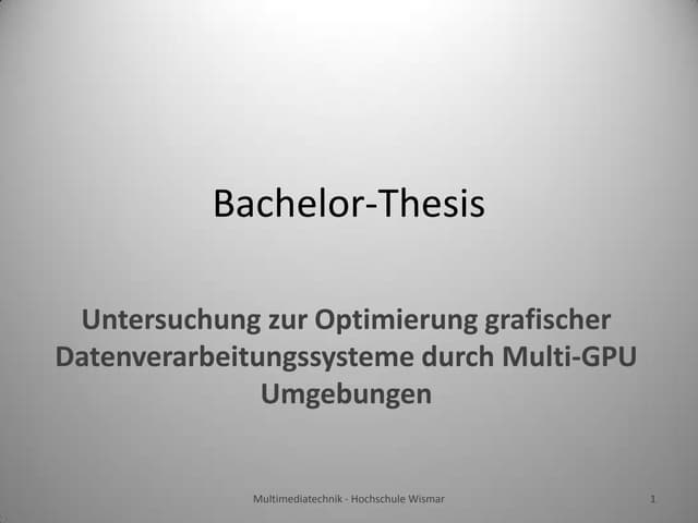 Bachelor Thesis Presentation