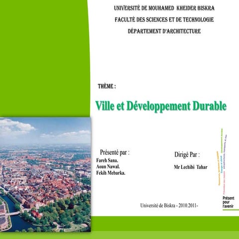 Ville et Développement Durable