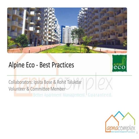 Better Apartment Management Conference - Best Practices in Alpine Eco Apartments
