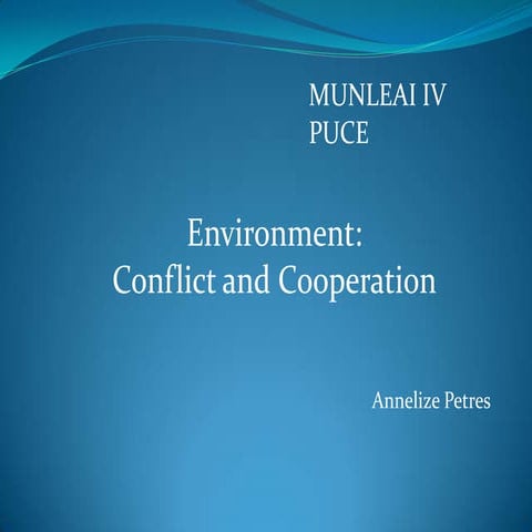 Prevención de conflictos armados e ingobernabilidad por falta de recursos nat...