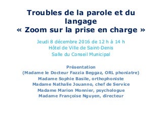 Midi Santé Troubles de la parole et du langage - Maison de la Santé