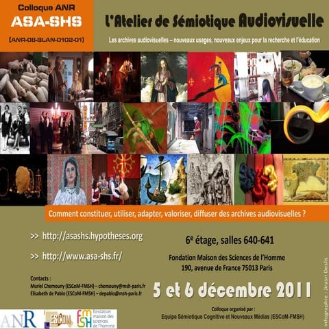 Programme du colloque "L’Atelier de Sémiotique Audiovisuelle" 
