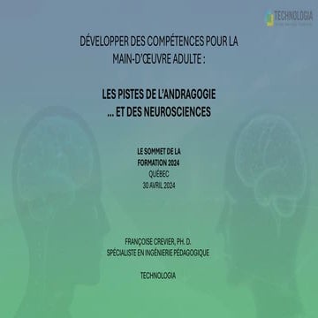 Conférence Sommet de la formation 2024 : Développer des compétences pour la main-d’œuvre adulte