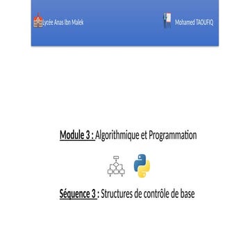 la structure de controle de base algorithmique | PDF
