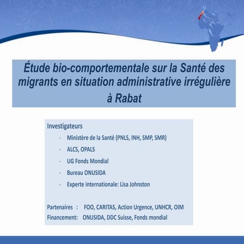 Étude bio-comportementale sur la santé des migrants en situation administrati...