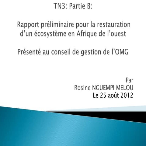 Présentation des résultats du tn3