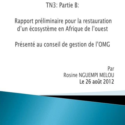 Présentation des résultats du tn3 rosine