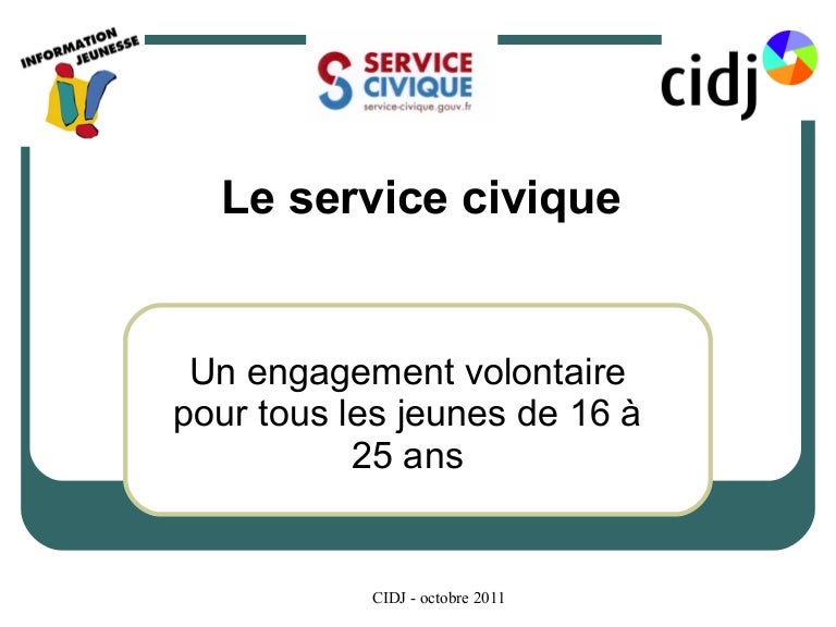 Presentation Du Service Civique Jeunes V1