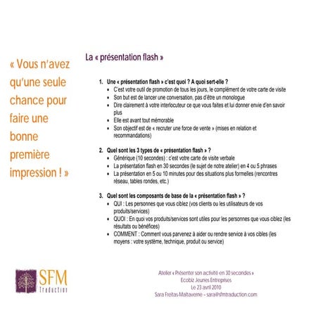 Présentation en 30 secondes