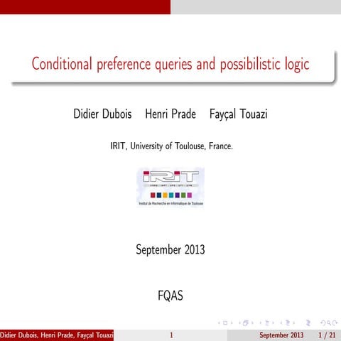 Conditional preference queries and possibilistic logic