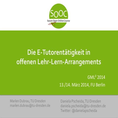 Präsentation GML14 von Marlen Dubrau und Daniela Pscheida