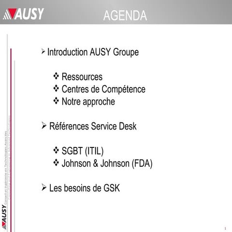 Présentation Service Desk 2009