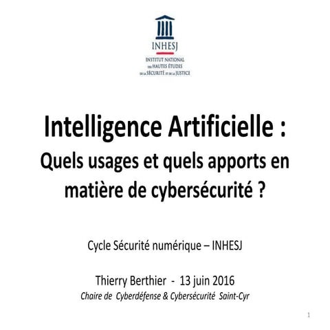 Intelligence Artificielle et cybersécurité
