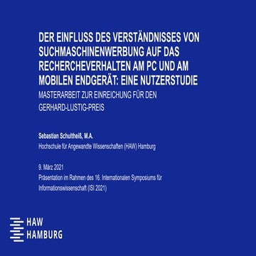 Der Einfluss des Verständnisses von Suchmaschinenwerbung auf das Recherchever...