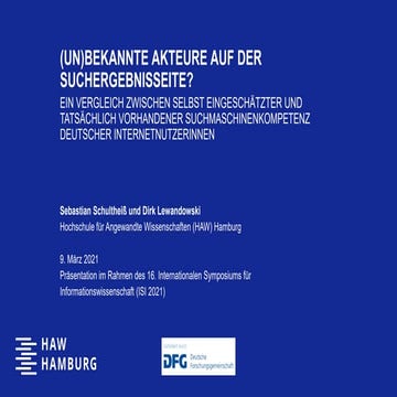 (Un)bekannte Akteure auf der Suchergebnisseite? Ein Vergleich zwischen selbst...