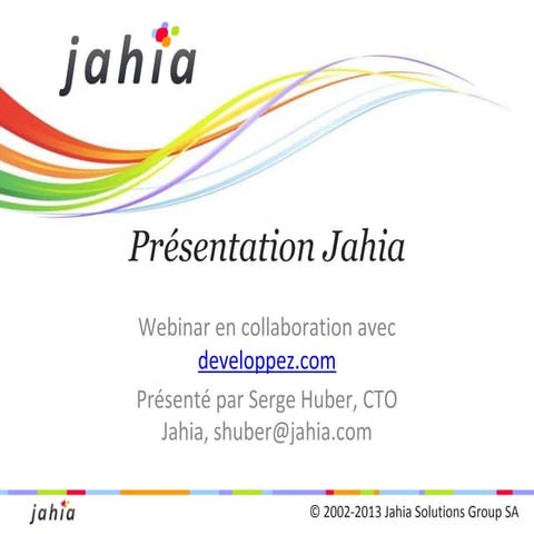 Webinar Présentation jahia en collaboration avec Developpez.com