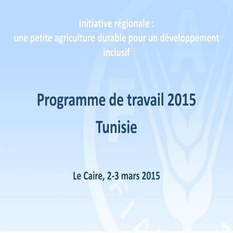 Initiative régionale : une petite agriculture durable pour un développement ...
