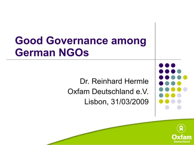 Good Governance among German NGOs