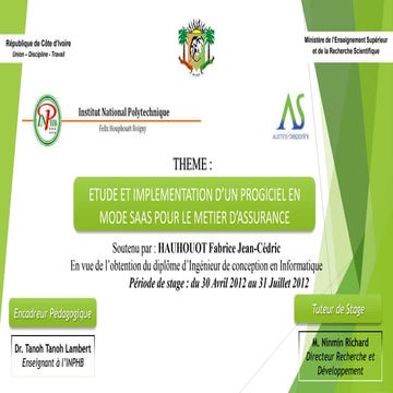 Soutenance mémoire de fin d'études