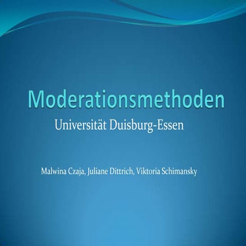 Präsentation Moderationsmethoden