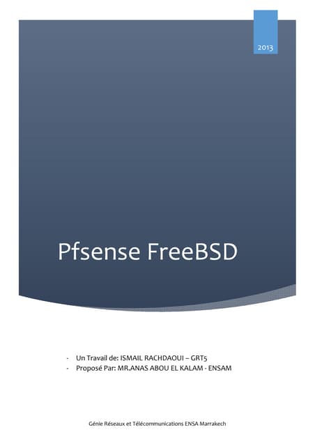 Installation et Configuration de Pfsense
