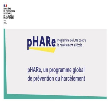 pHARe : Programme global de prévention du harcèlement scolaire en ...