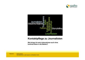 Präsentation saalto   kontaktpflege journalisten