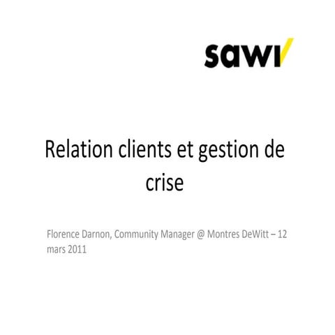 Community management et gestion de crise