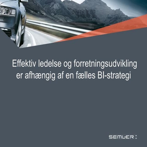 Effektiv ledelse og forretningsudvikling med en veldesignet og fælles BI-stra...
