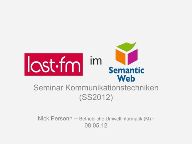 Last.Fm im Semantic Web