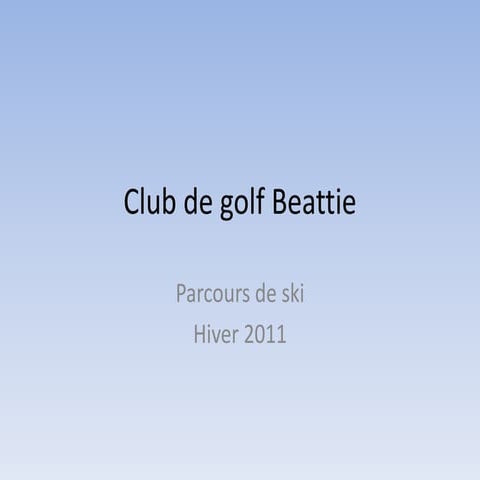 Présentation ski 2011