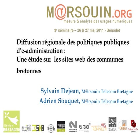 Territoires numériques :  Diffusion régionale des politiques publiques d’e-ad...