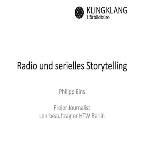 Lokalrundfunktage 2016: Radio und serielles Storytelling