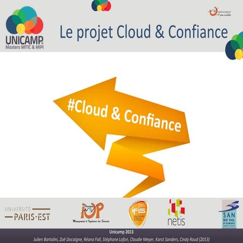 Pitch du projet de recherche "Cloud & Confiance"