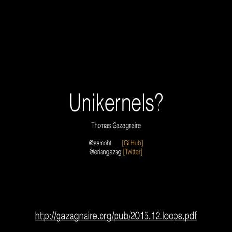 Présentation d'Unikernel