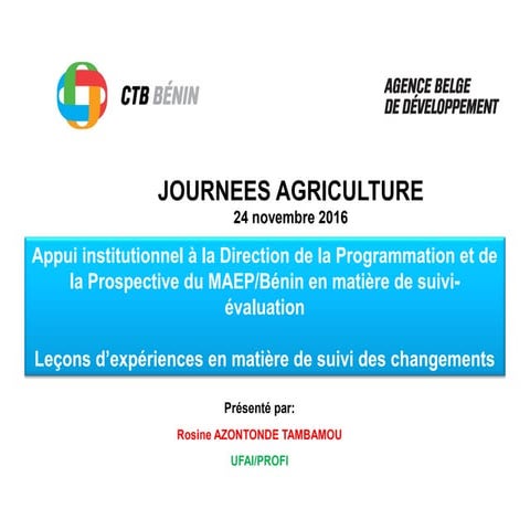 Appui institutionnel à la Direction de la Programmation et de la Prospective ...