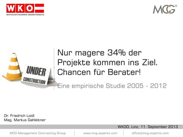 WKO Fachgruppentagung Umsetzungsqualität von Projekten