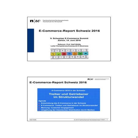 Präsentation des E-Commerce Report 2016 - Prof. Ralf Wölfle, FHNW