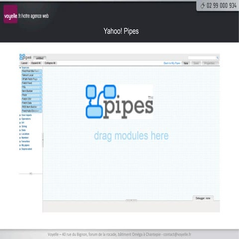 Présentation des modules de Yahoo! Pipes