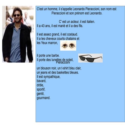 Présenter et décrire un personnage célèbre