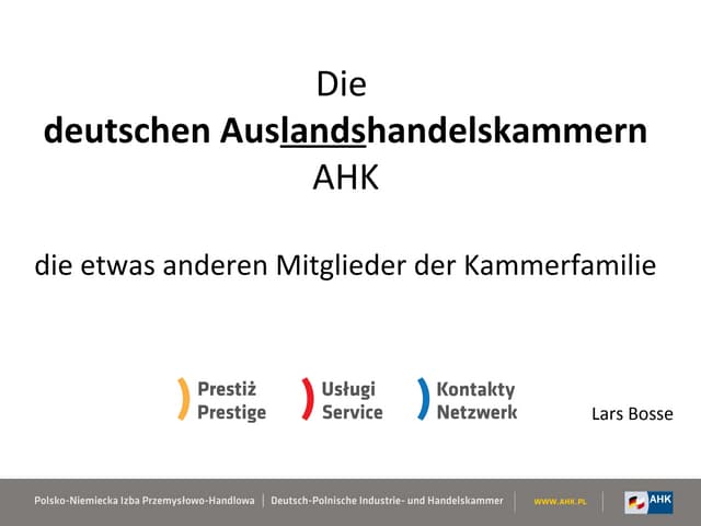 AHK-Erklärung für das Präsidium IHK Schwerin 2010 | PPT
