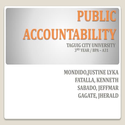PUBLIC ACCOUNTABILITY