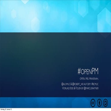 Vorstellung #openpm auf dem Barcamp München 2012